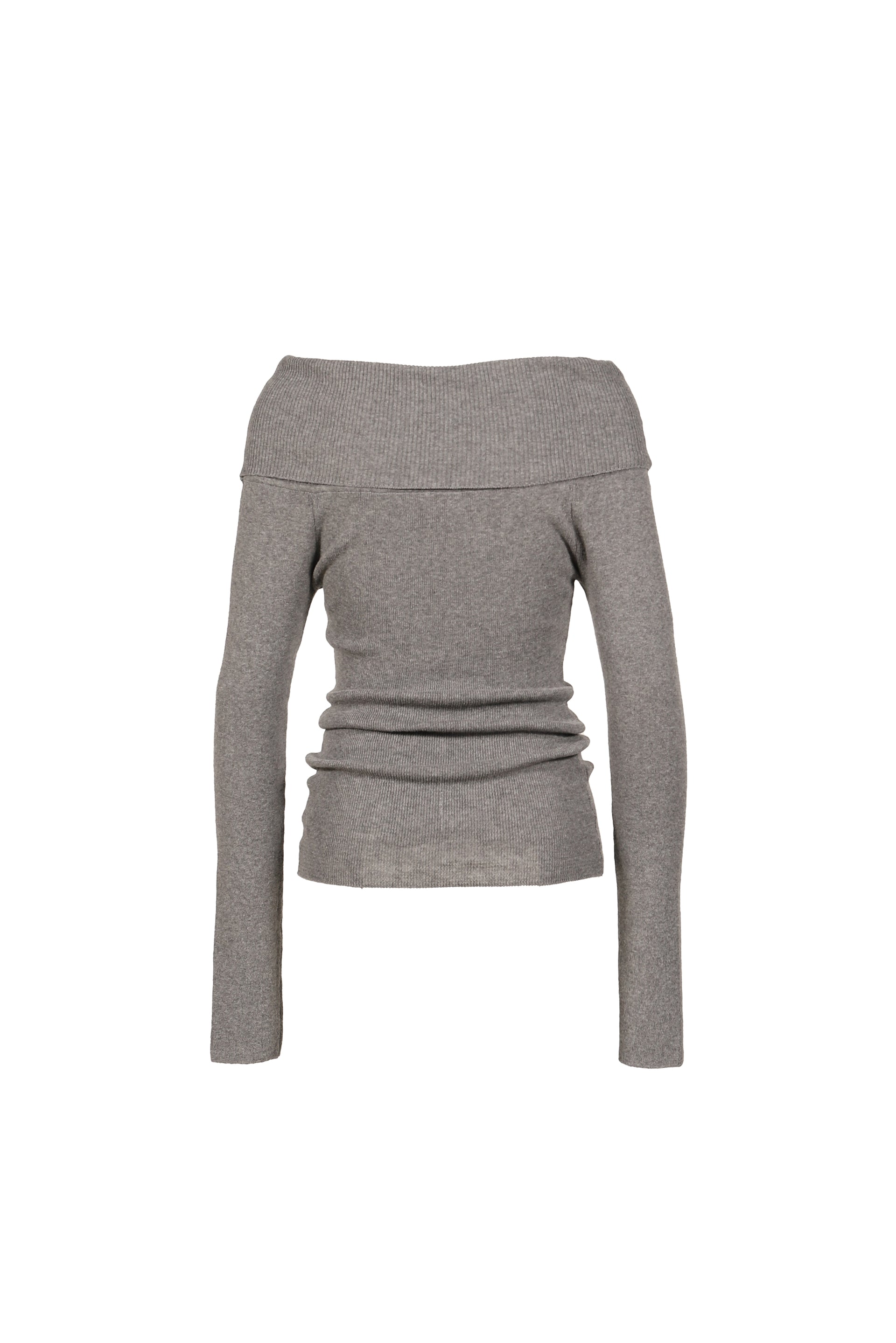 SILHOUETTE OPEN-SHOULDER KNIT / GRY