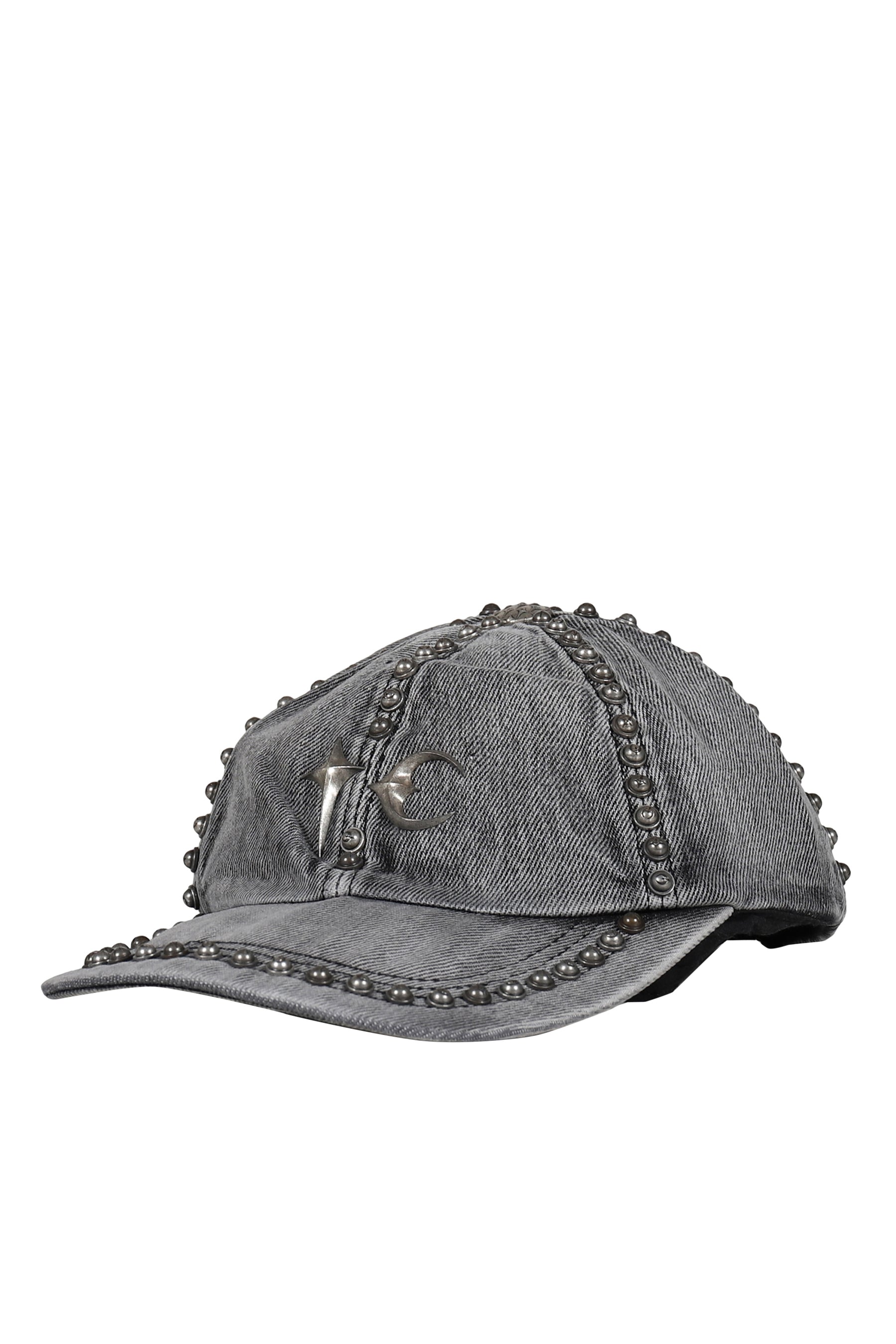 STUDDED DENIM CAP / BLK