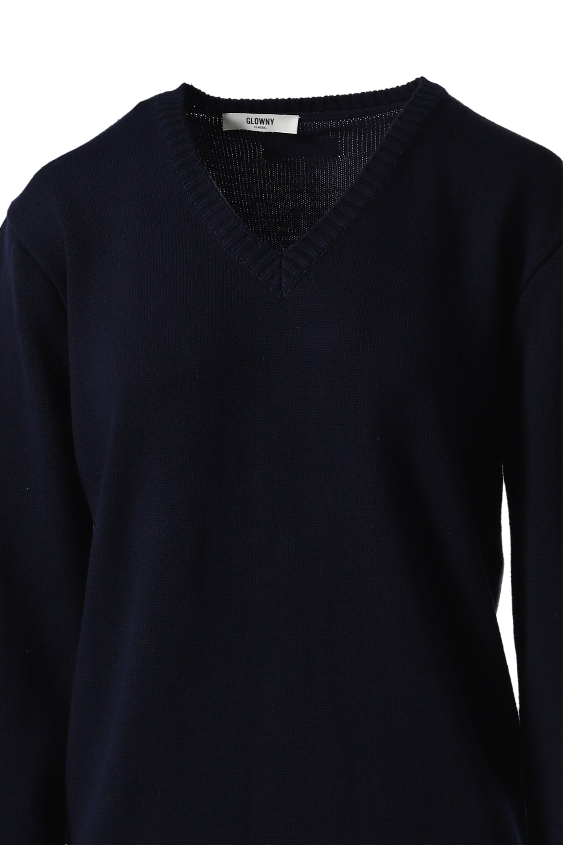 G CLASSIC V-NECK SLIM KNIT PULLOVER / NVY