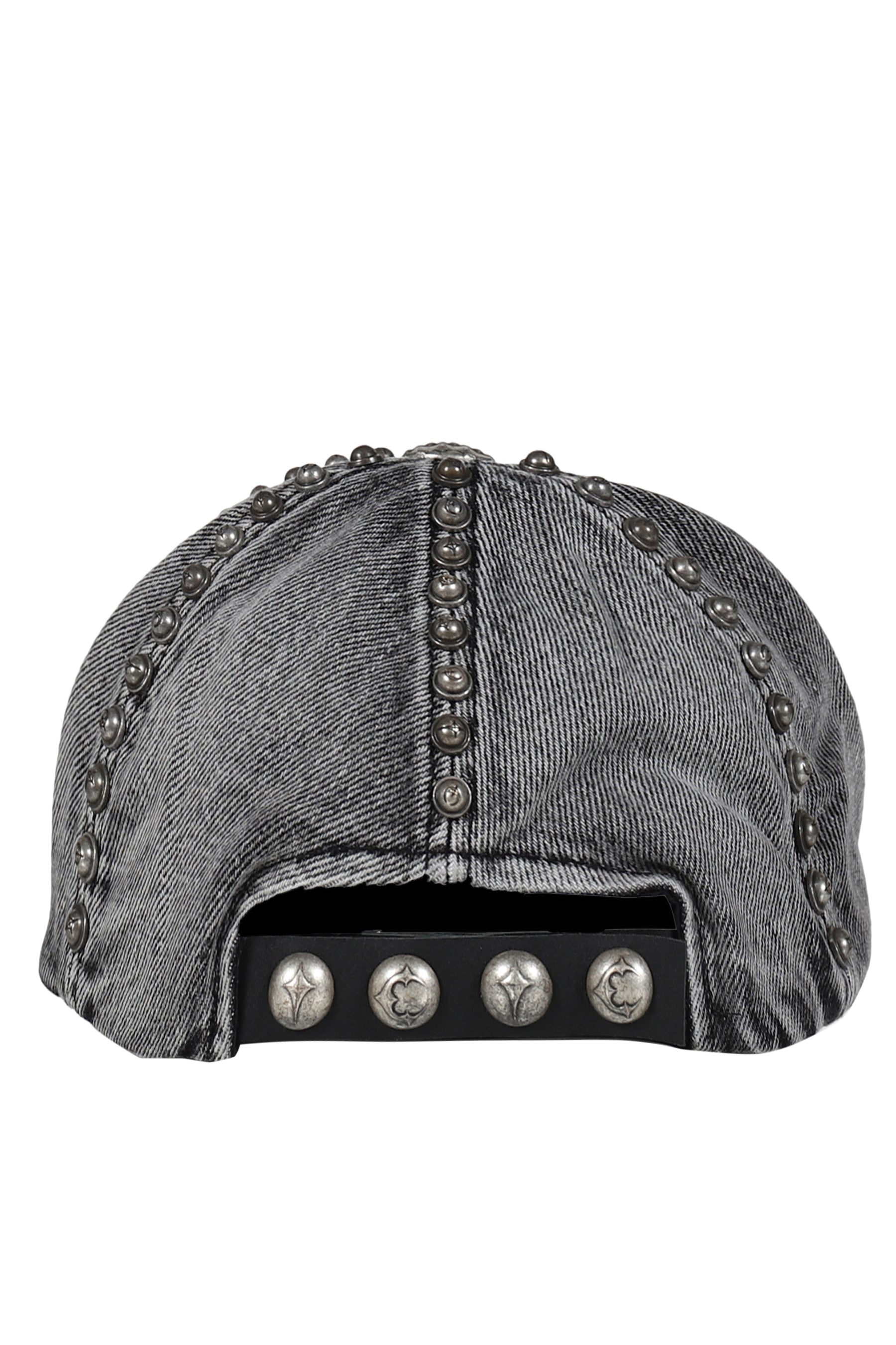 STUDDED DENIM CAP / BLK
