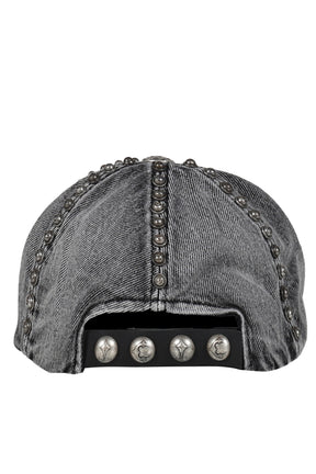 STUDDED DENIM CAP / BLK