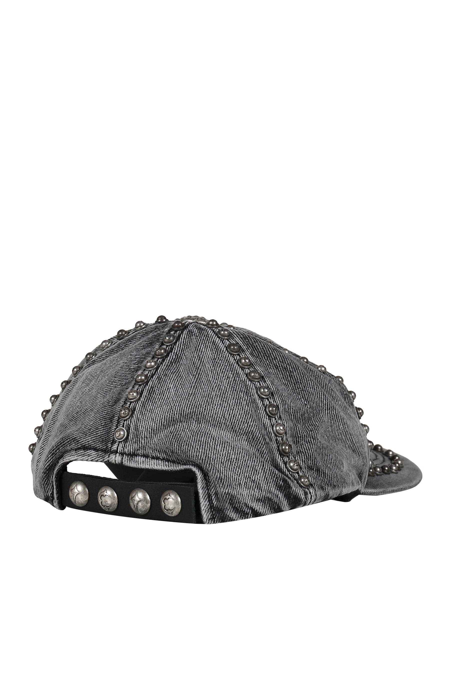 STUDDED DENIM CAP / BLK