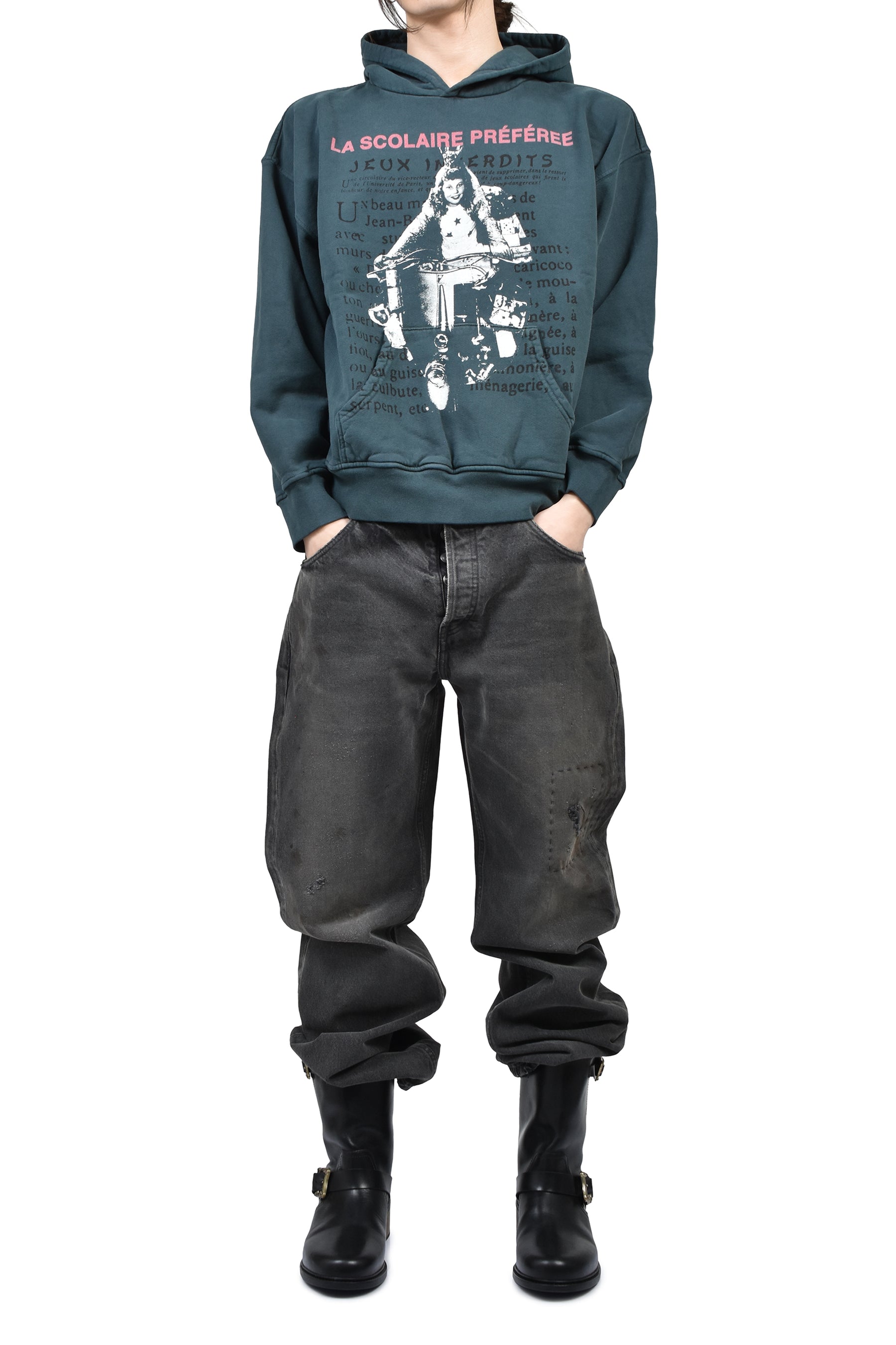 LA SCOLAIRE PR_F_REE HOODIE / DARK FOREST GRN