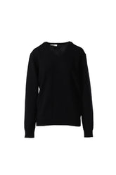 G CLASSIC V-NECK SLIM KNIT PULLOVER / BLK