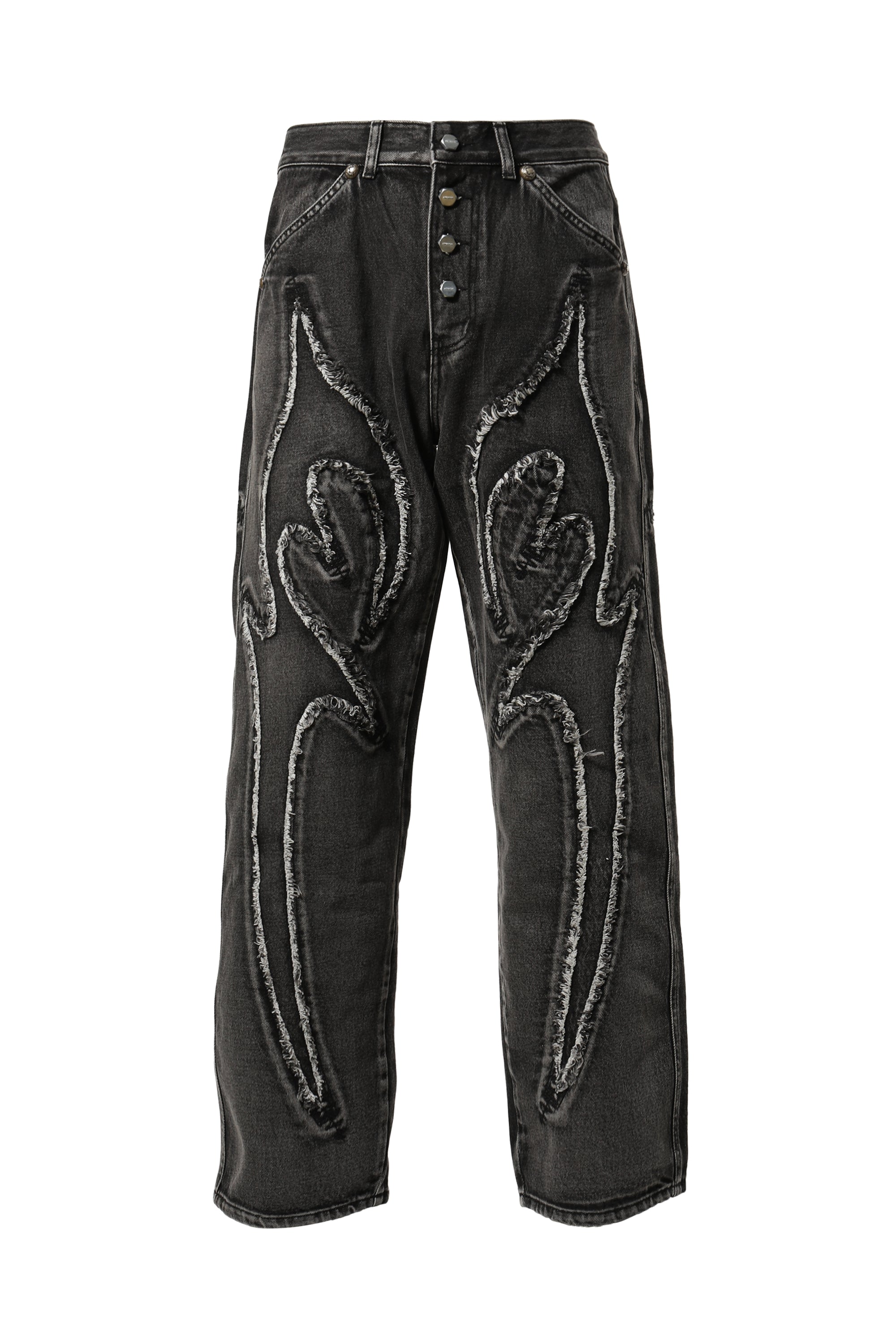 THUG CLUB FW23 TRIBAL DENIM PANT / BLK -NUBIAN