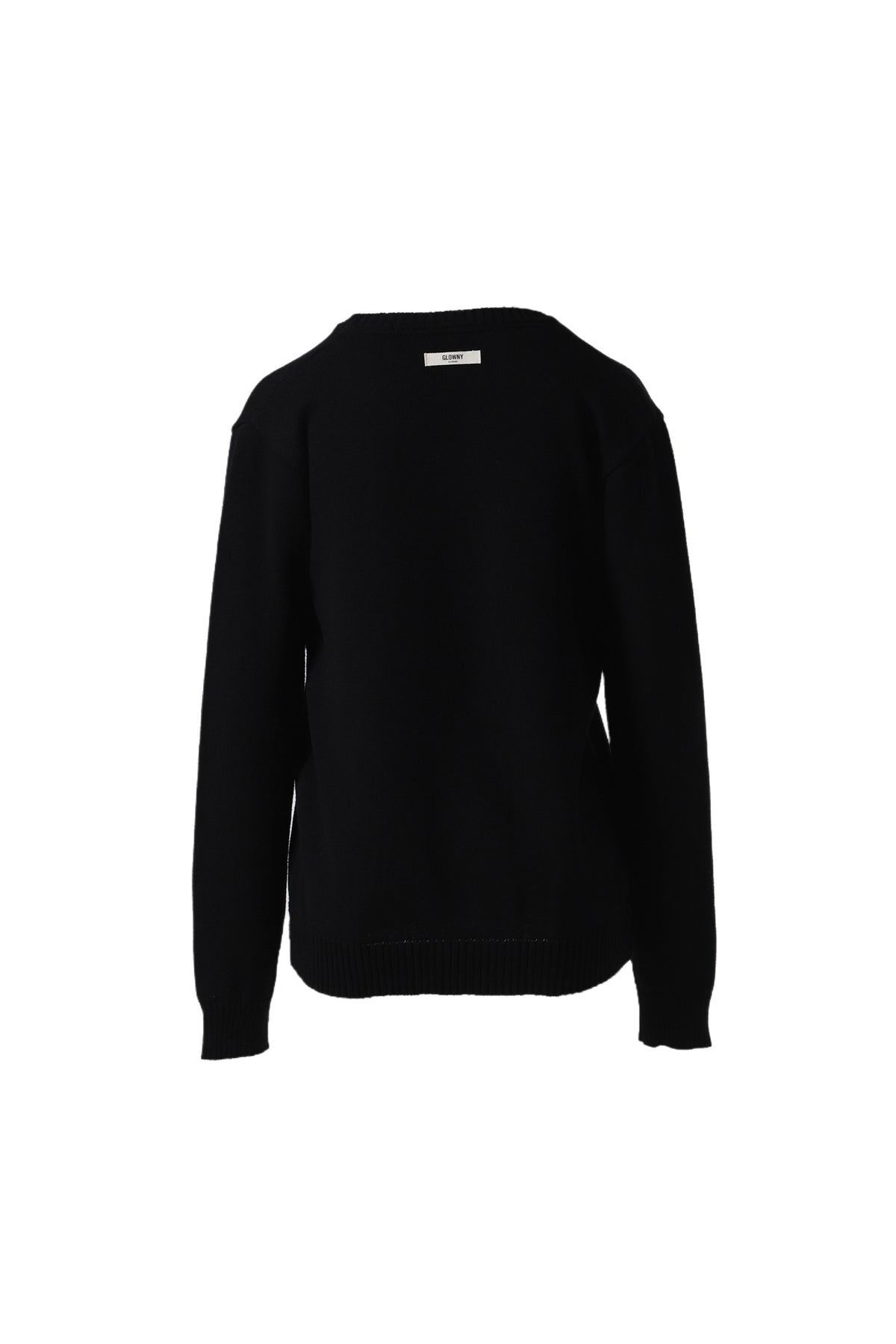 G CLASSIC V-NECK SLIM KNIT PULLOVER / BLK