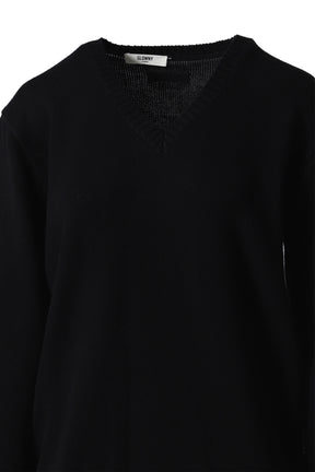 G CLASSIC V-NECK SLIM KNIT PULLOVER / BLK