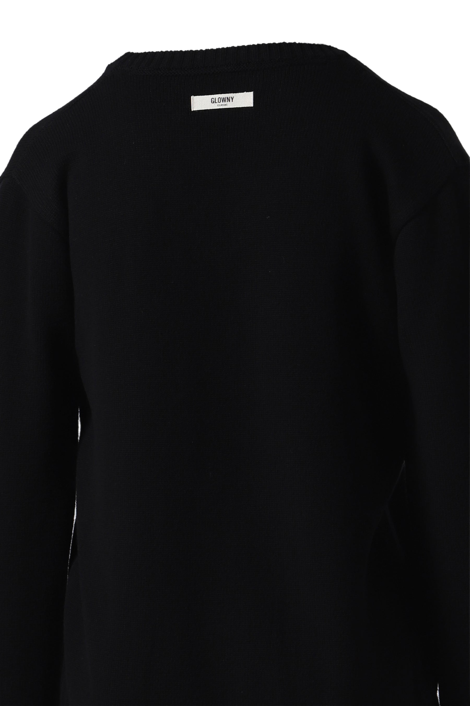 G CLASSIC V-NECK SLIM KNIT PULLOVER / BLK