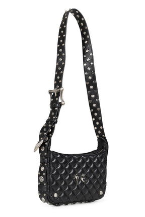 ANGELS QUILTED BELT BAG / BLACK 