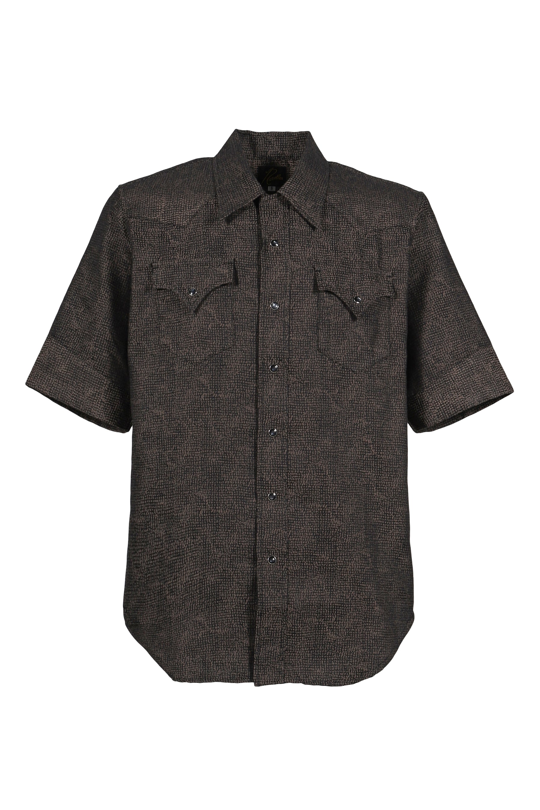 S/S WESTERN SHIRT - MICRO SHADOW PLAID / BRW