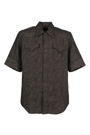 S/S WESTERN SHIRT - MICRO SHADOW PLAID / BRW