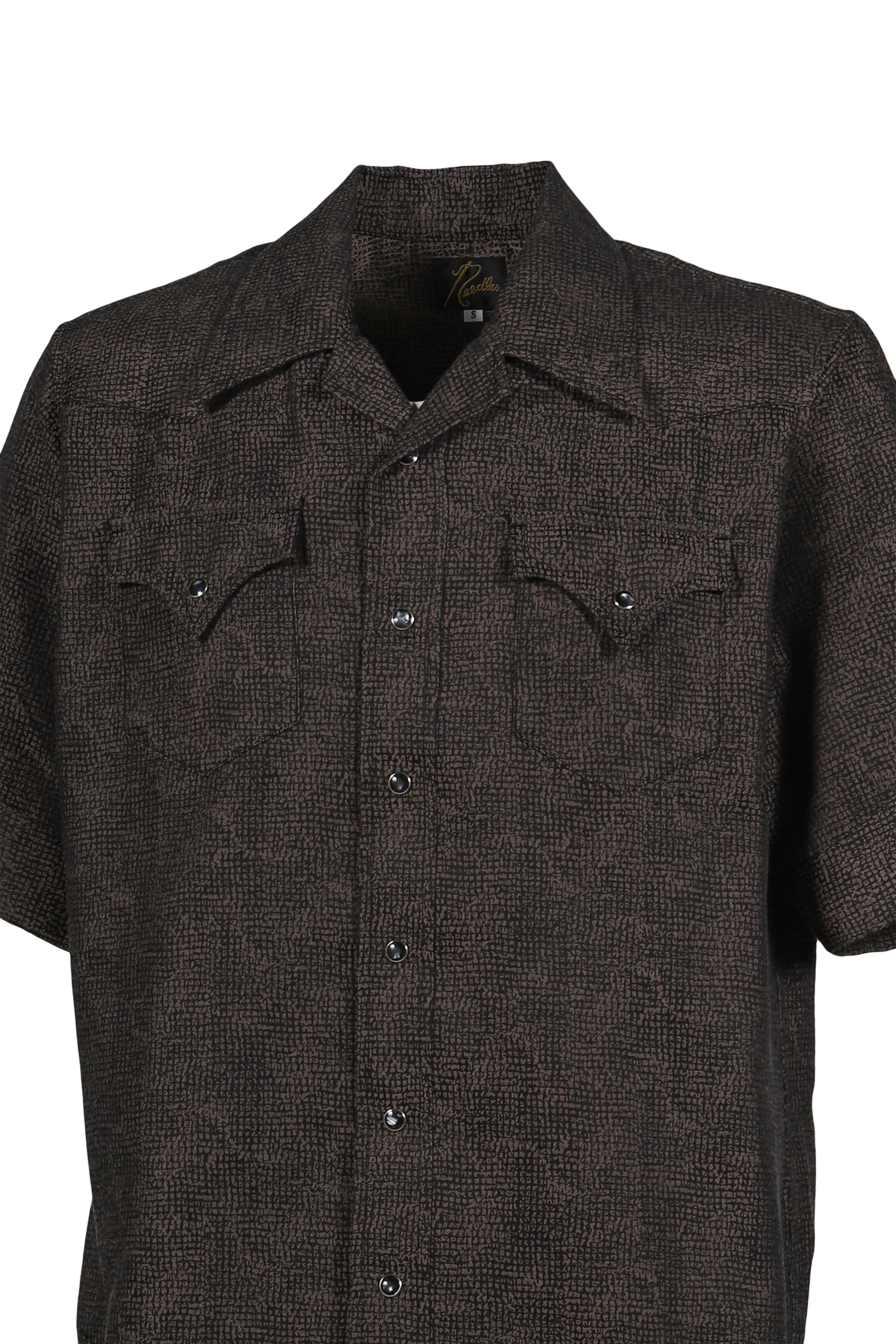 S/S WESTERN SHIRT - MICRO SHADOW PLAID / BRW