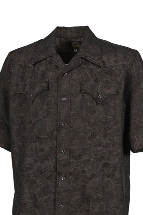 S/S WESTERN SHIRT - MICRO SHADOW PLAID / BRW