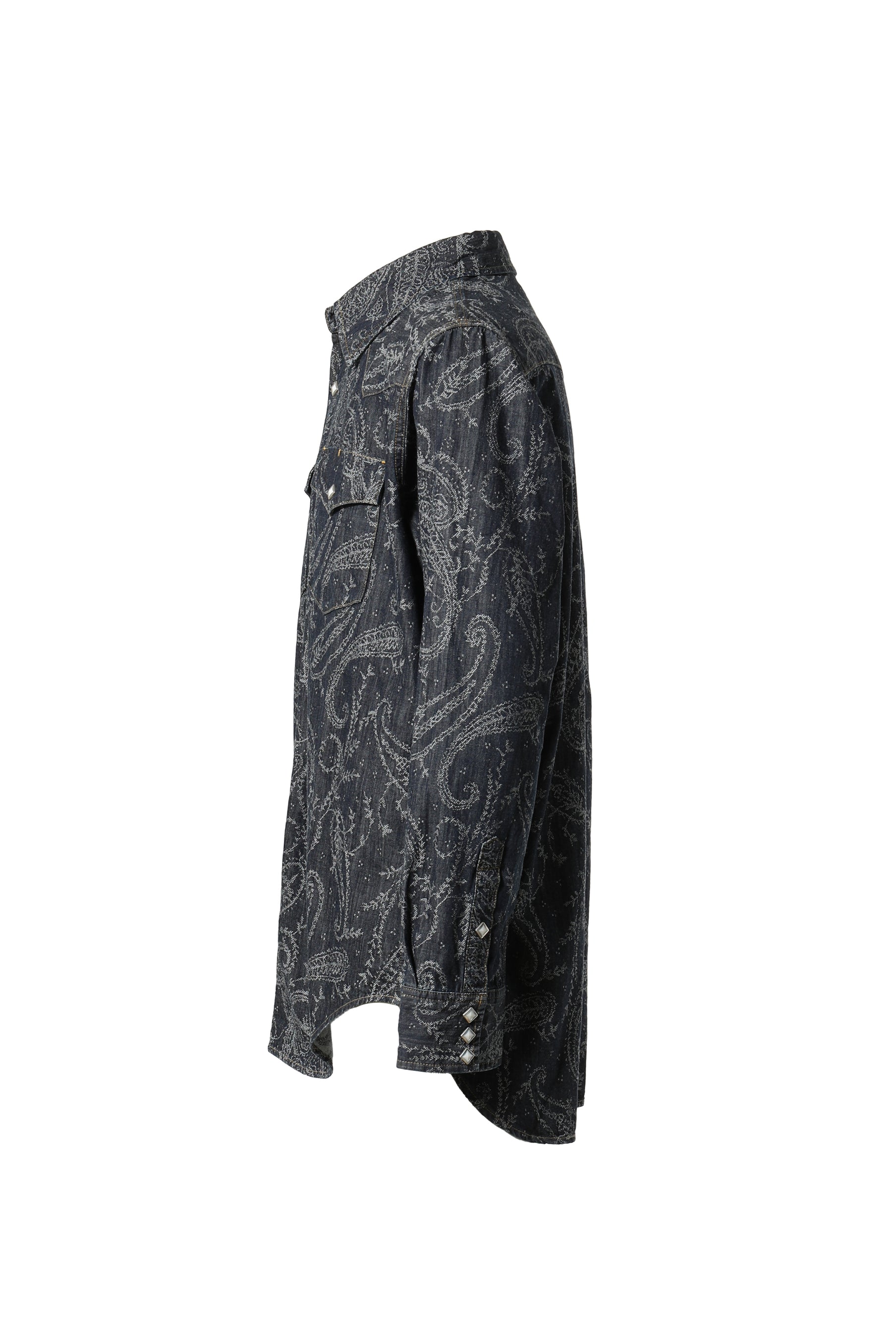 Needles FW23 WESTERN SHIRT - 8OZ DENIM / PAISLEY JQ. / INDIGO -NUBIAN