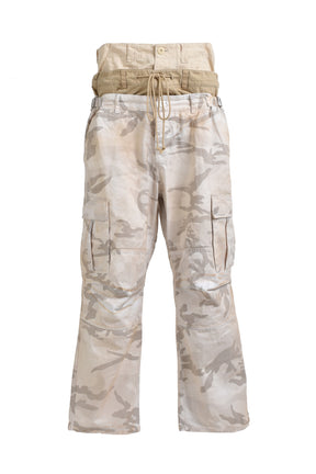 3 LAYERD CARGO PANTS / WHT CAMO