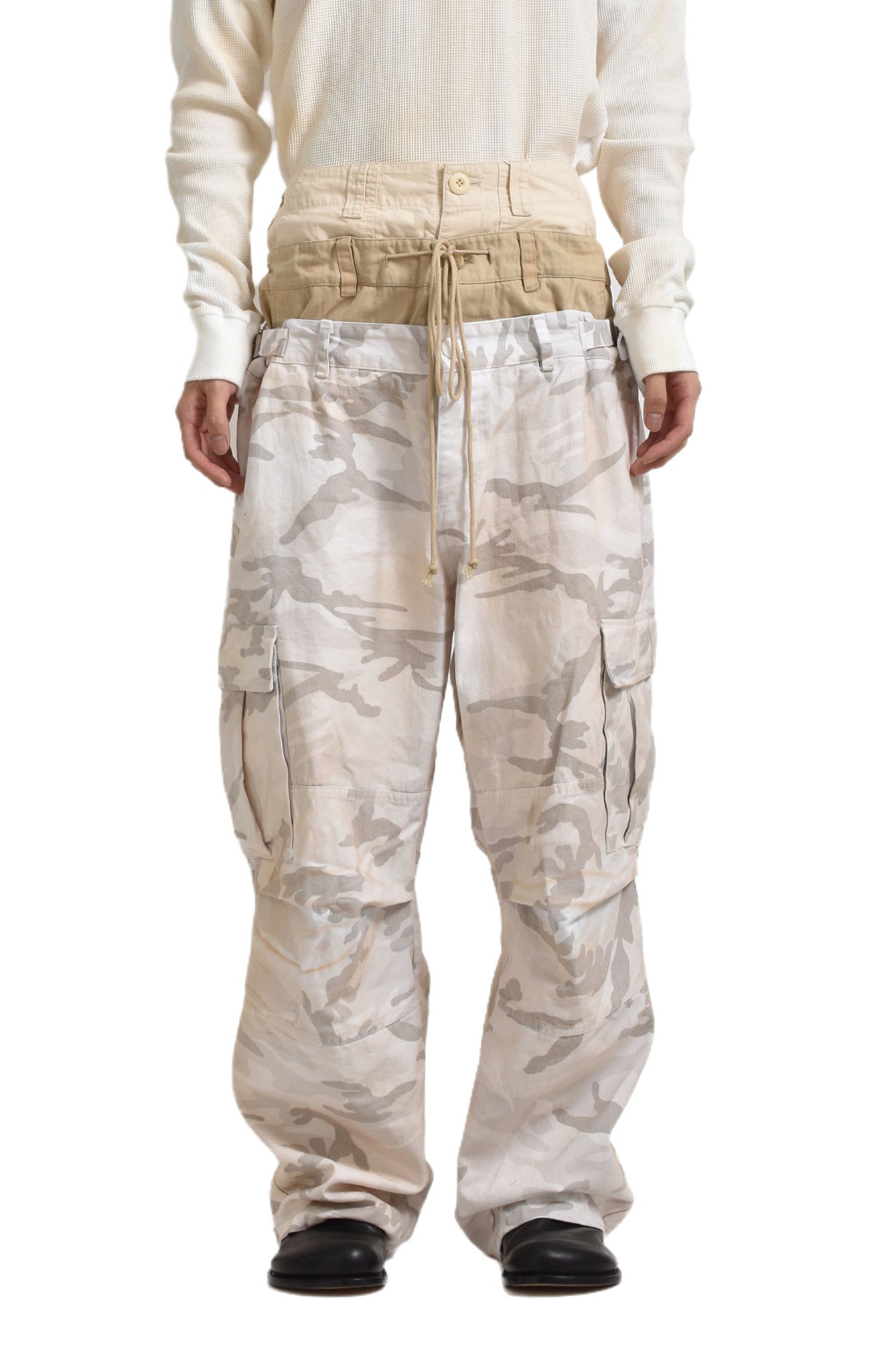 3 LAYERD CARGO PANTS / WHT CAMO