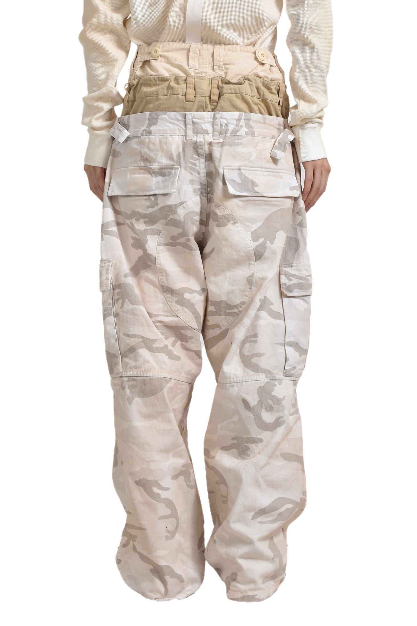 3 LAYERD CARGO PANTS / WHT CAMO