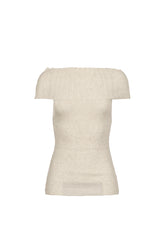 LINEN OFF-SHOULDER KNIT / BEG