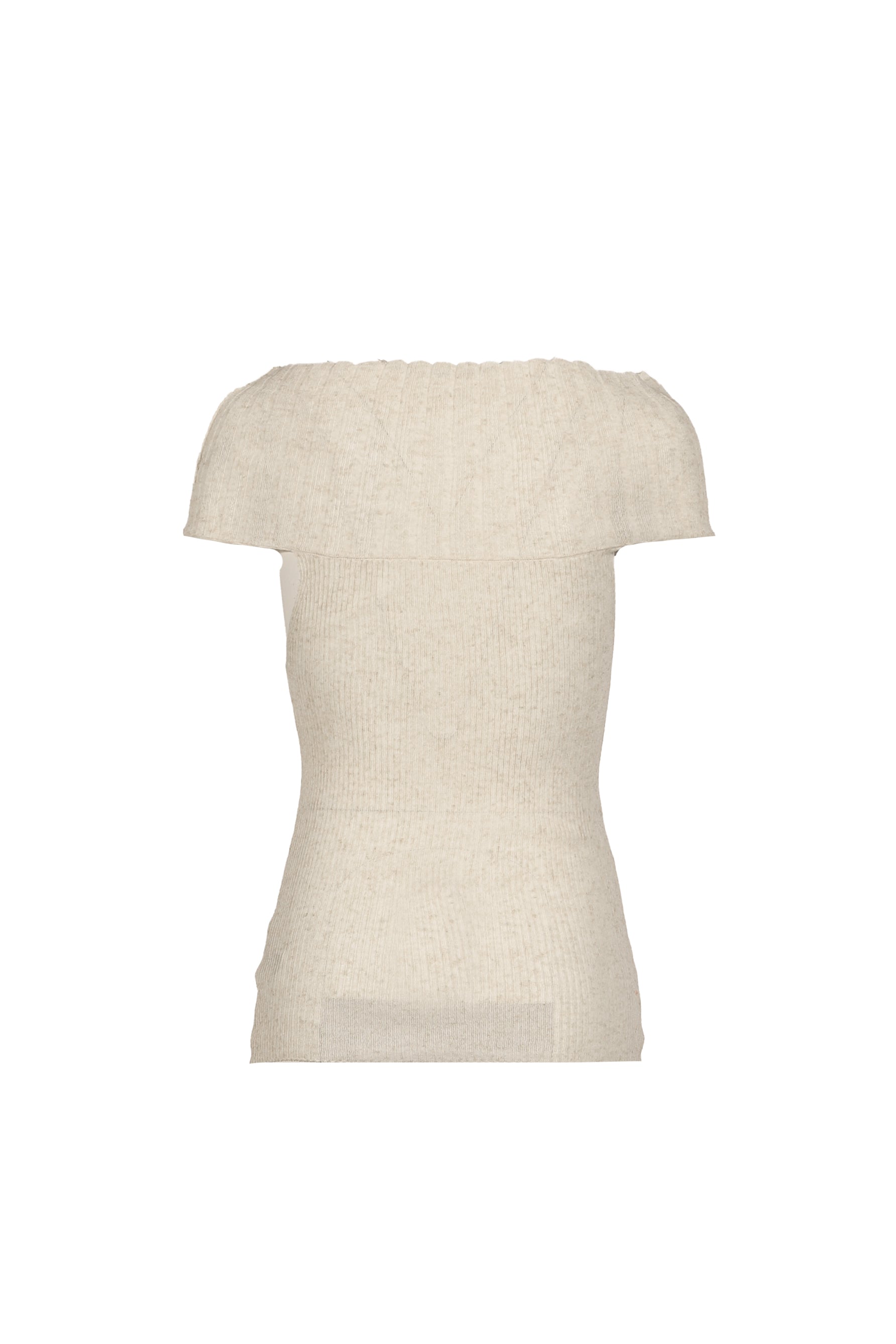 LINEN OFF-SHOULDER KNIT / BEG