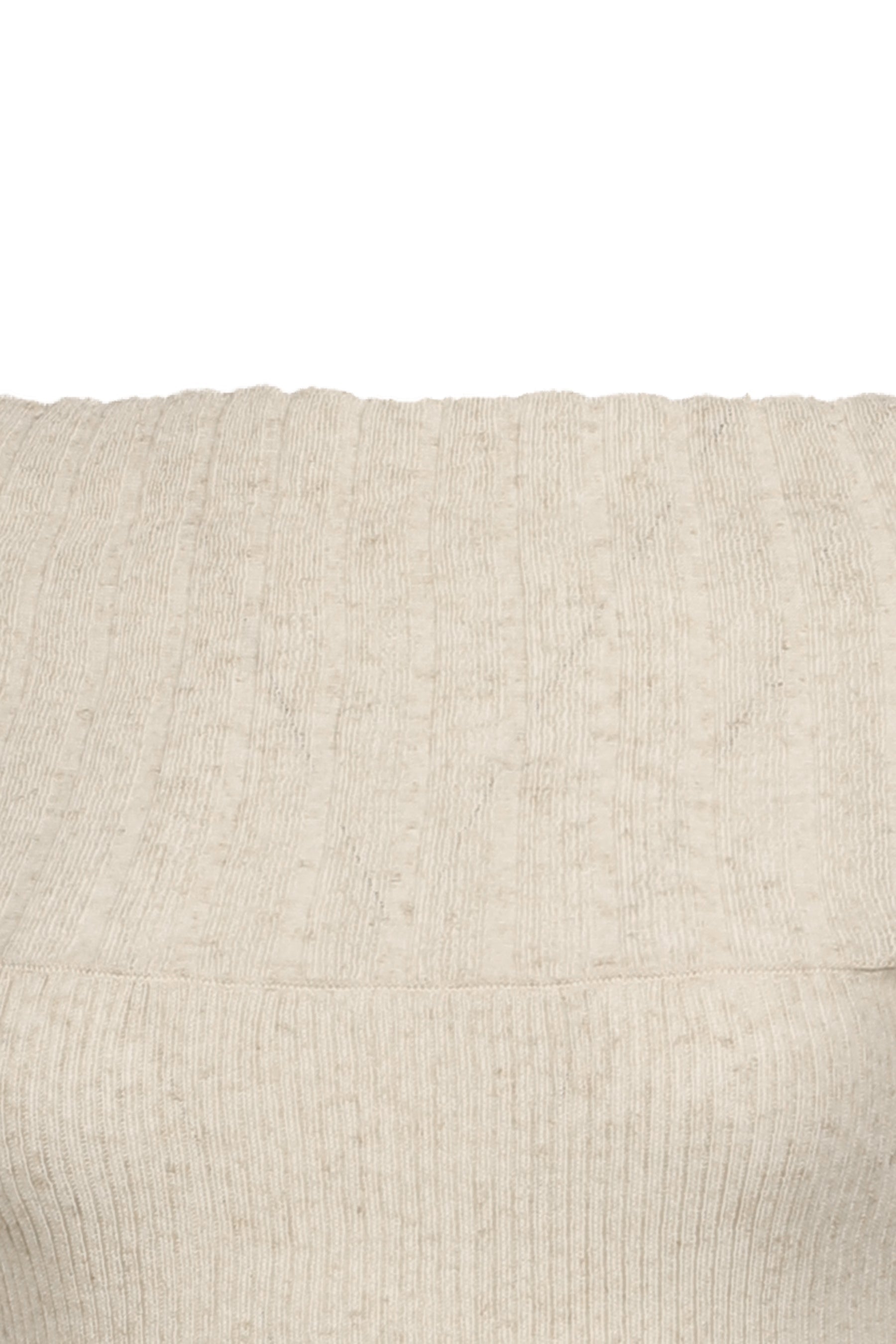 LINEN OFF-SHOULDER KNIT / BEG