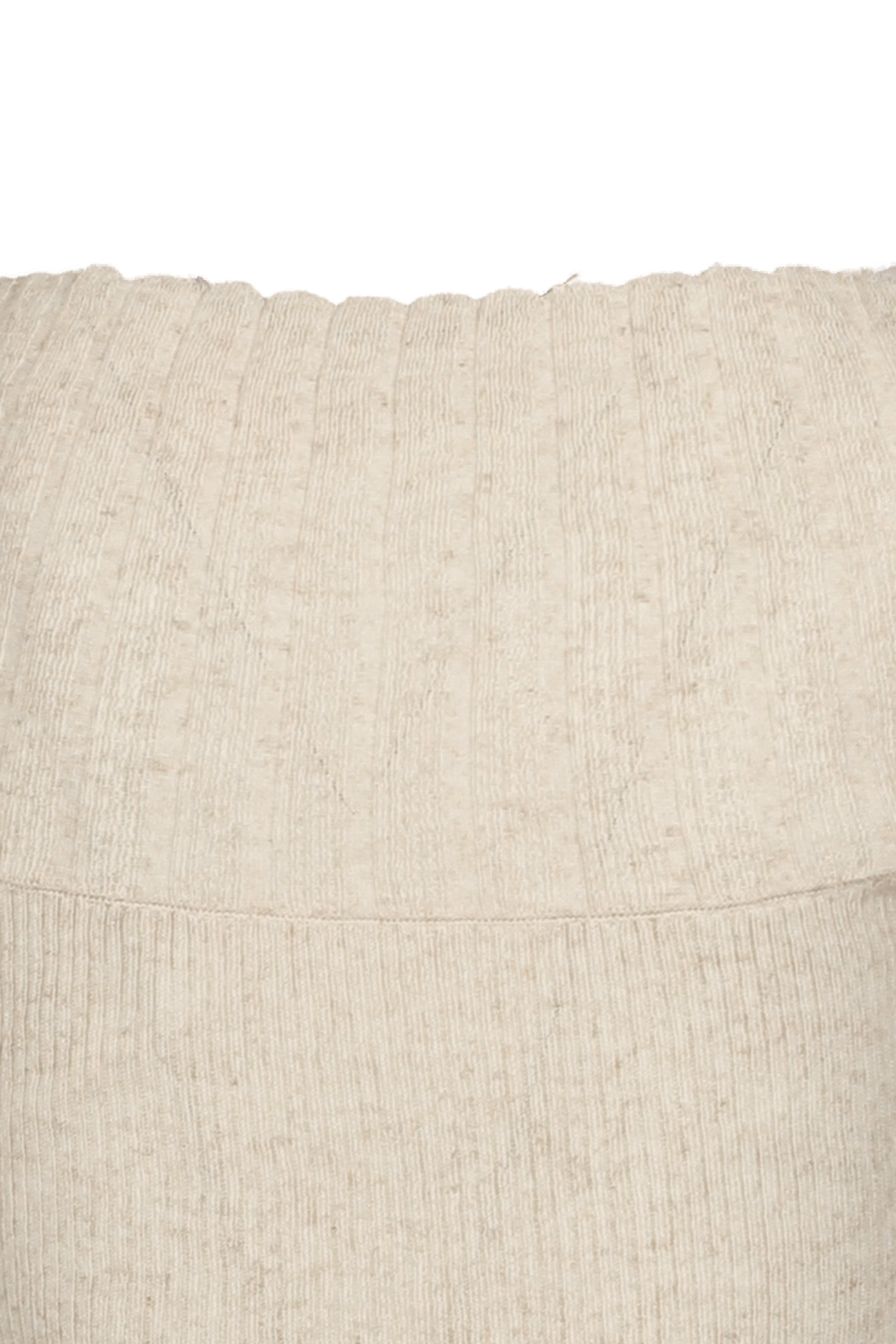 LINEN OFF-SHOULDER KNIT / BEG