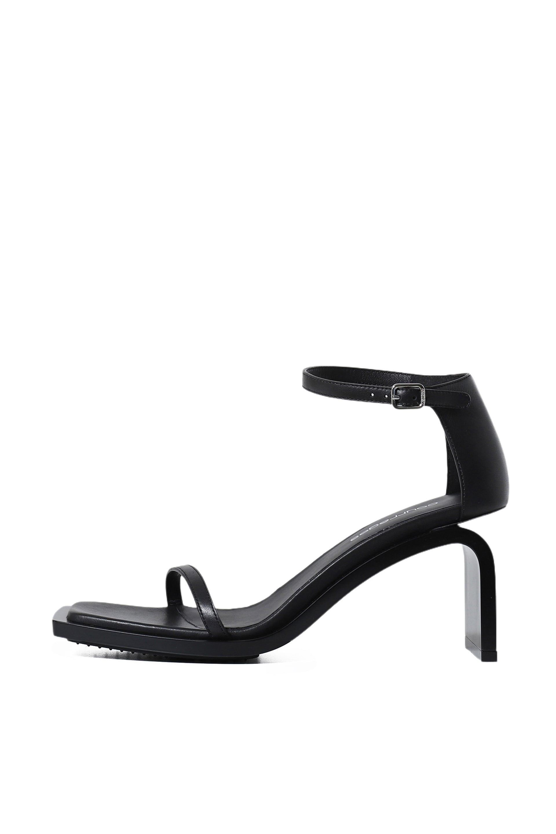 Courrèges STREAM LEATHER SANDALS / BLK