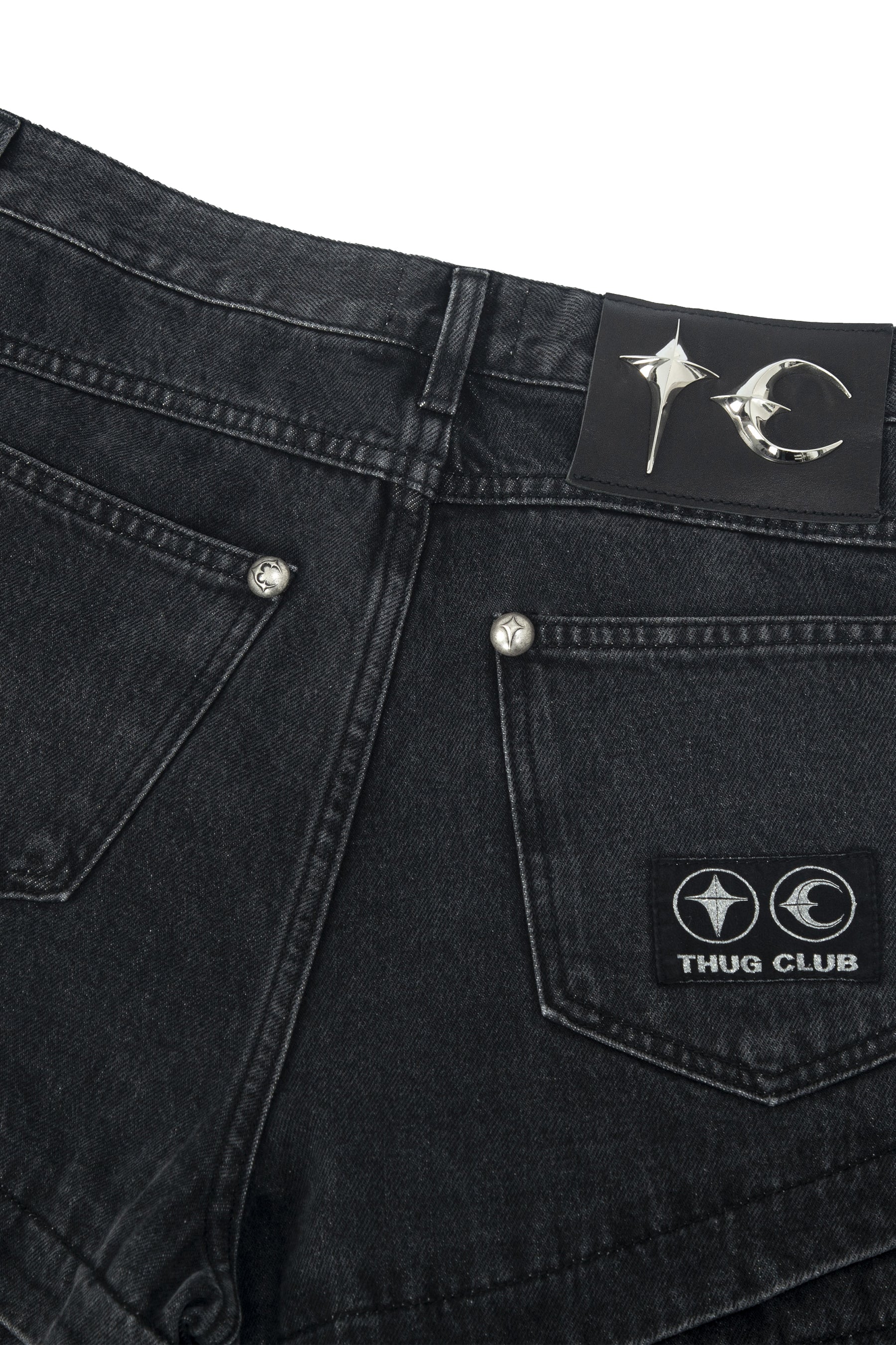 THUG CLUB FW23 KNIGHT DENIM PANT / BLK -NUBIAN