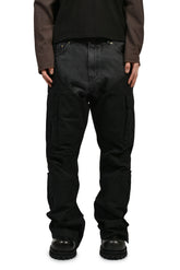 BIKER CARGO DENIM PANTS / BLK & BLK