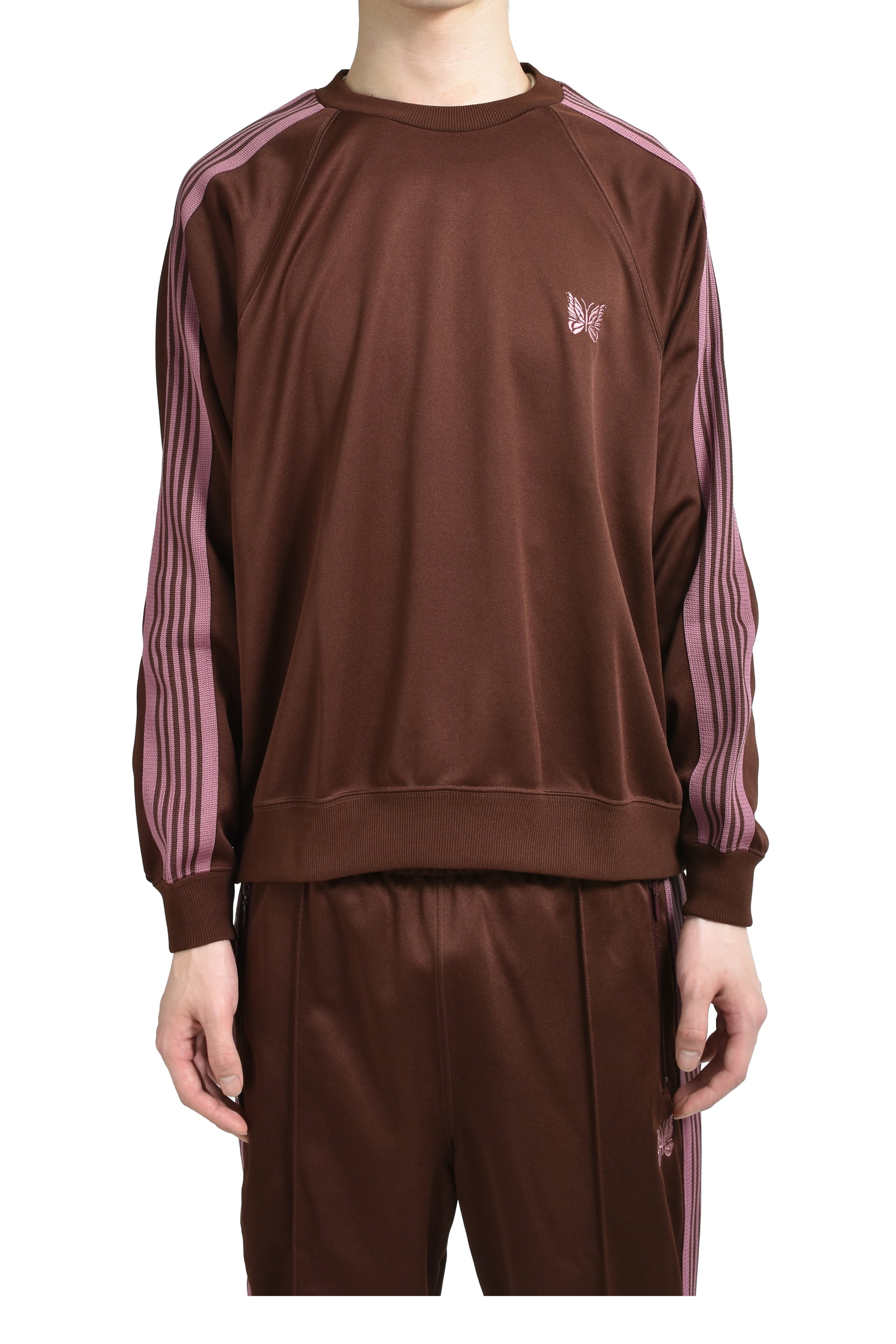 TRACK CREW NECK SHIRT - POLY SMOOTH / BRW
