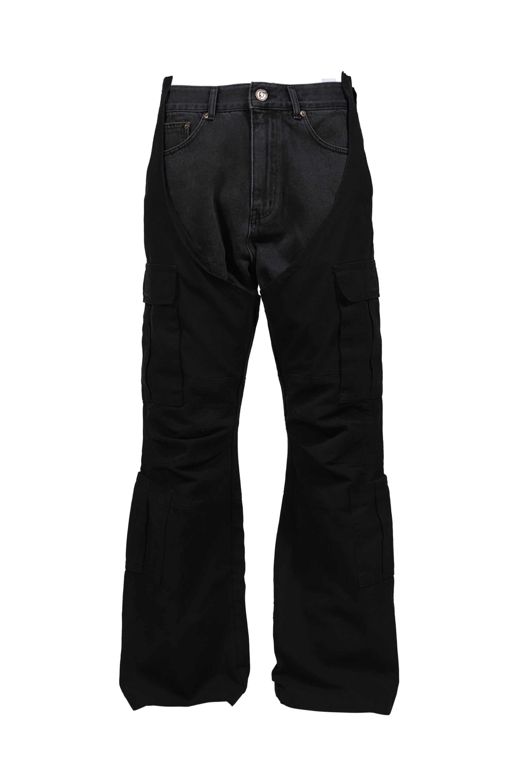 BIKER CARGO DENIM PANTS / BLK & BLK