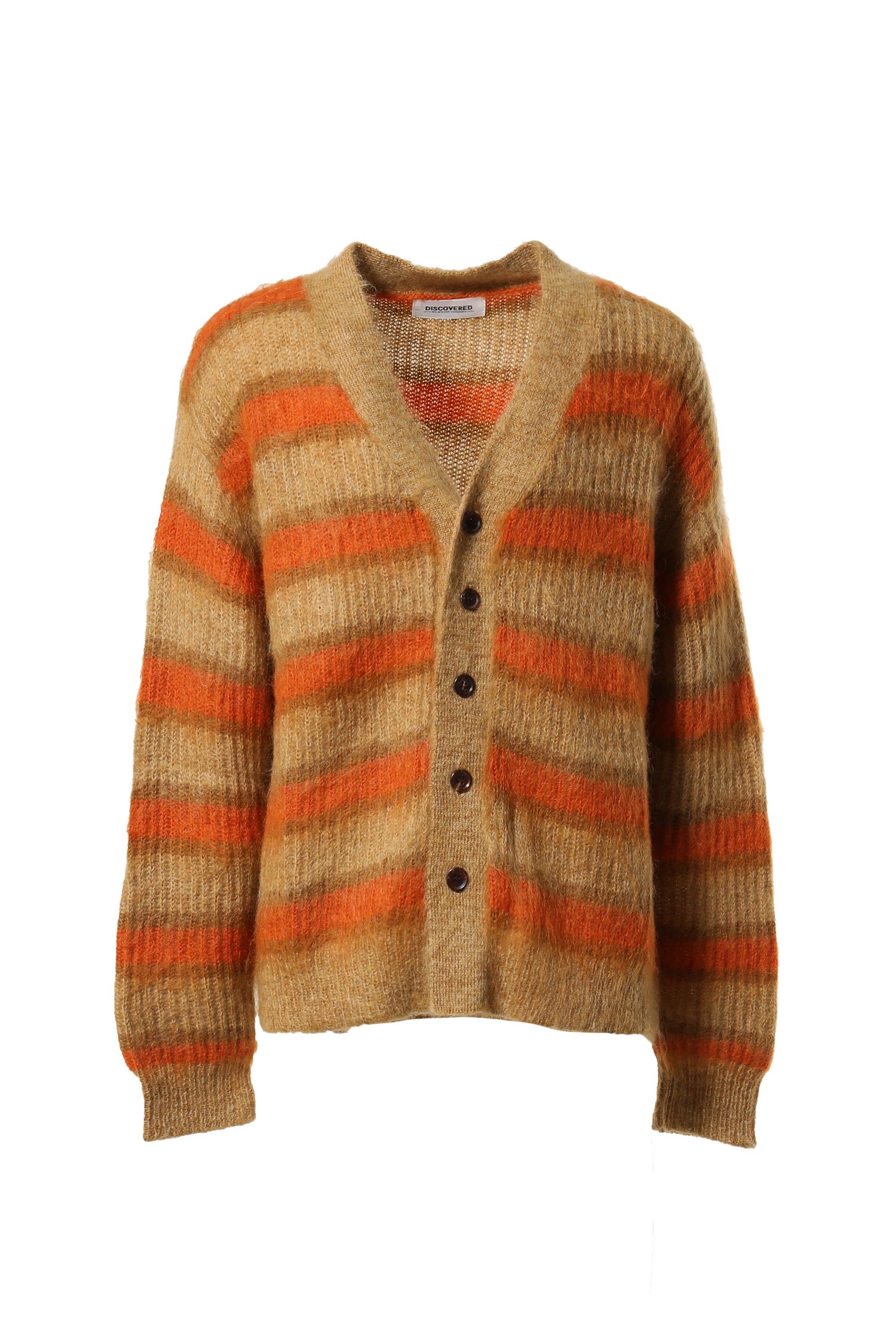 DISCOVERED FW22 MOHAIR BORDER KNIT CARDIGAN / BEI