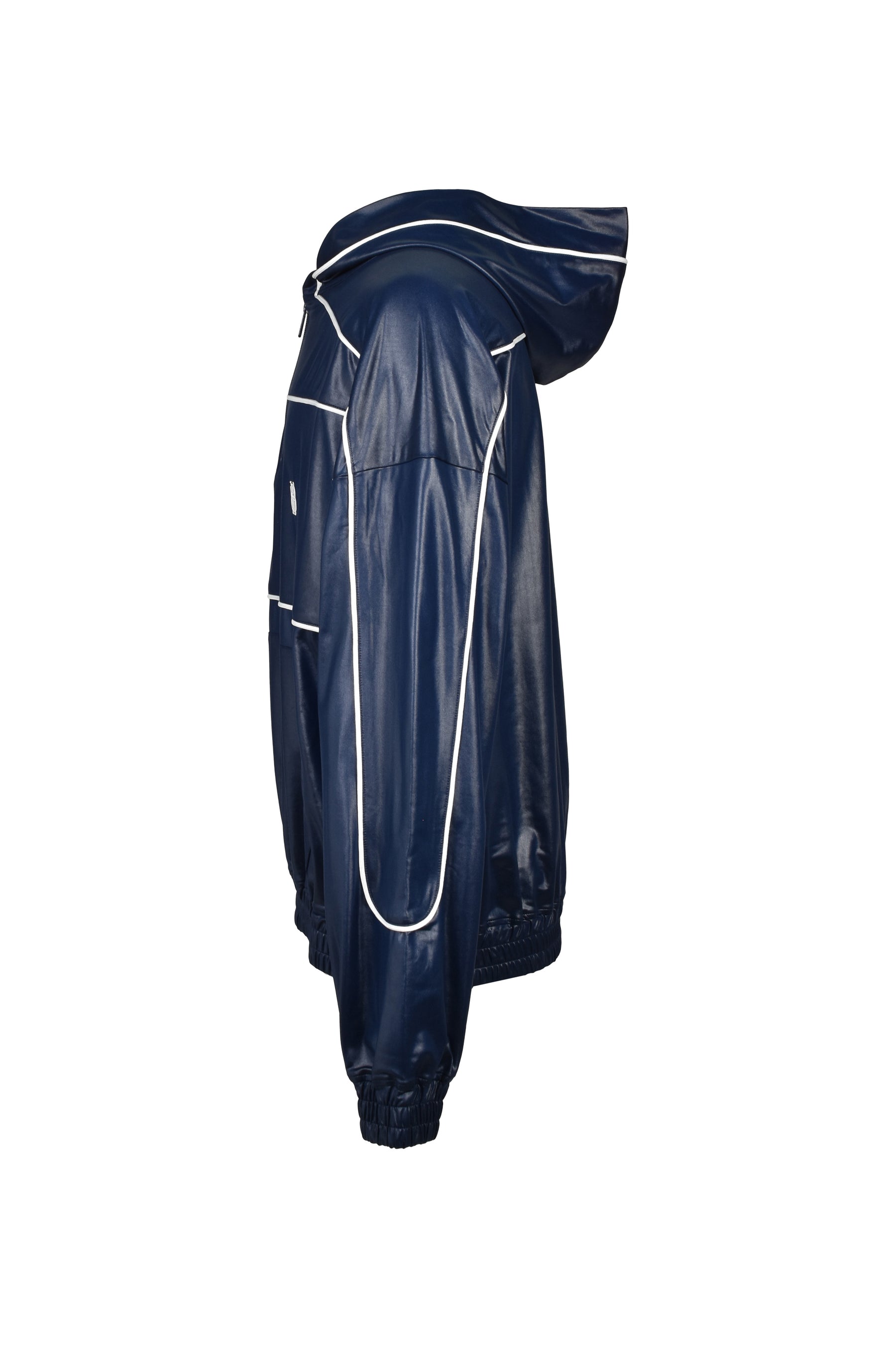 PIPING COATING HALF ZIP HOODIE / NVY