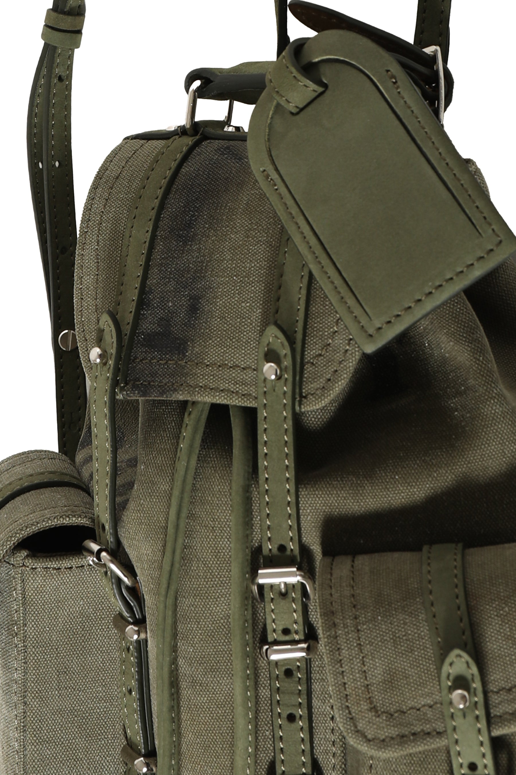 Army Webbing-Trimmed Recycled Canvas Backpack