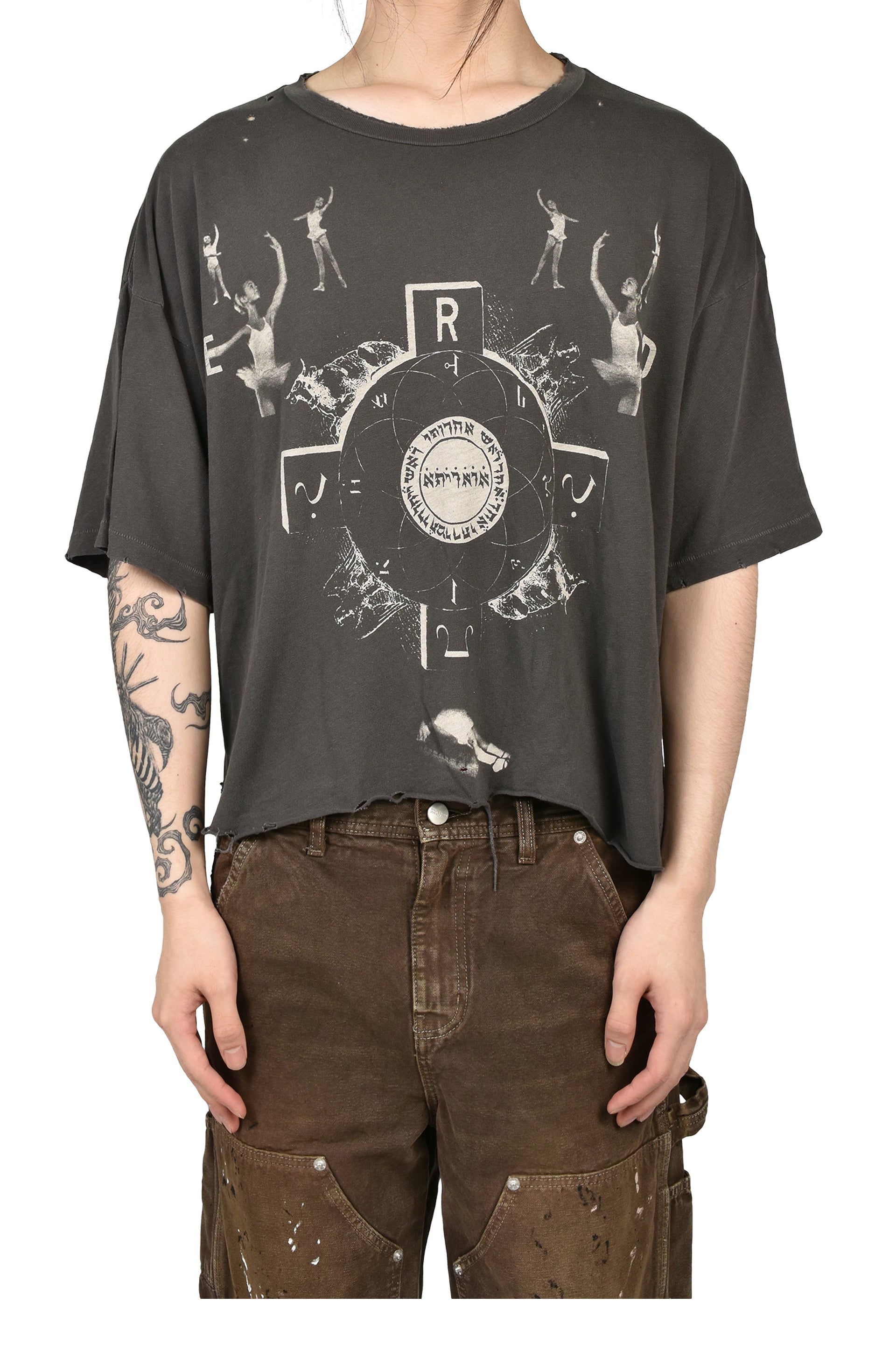 BED OF NAILS T-SHIRT / WASHED BLK