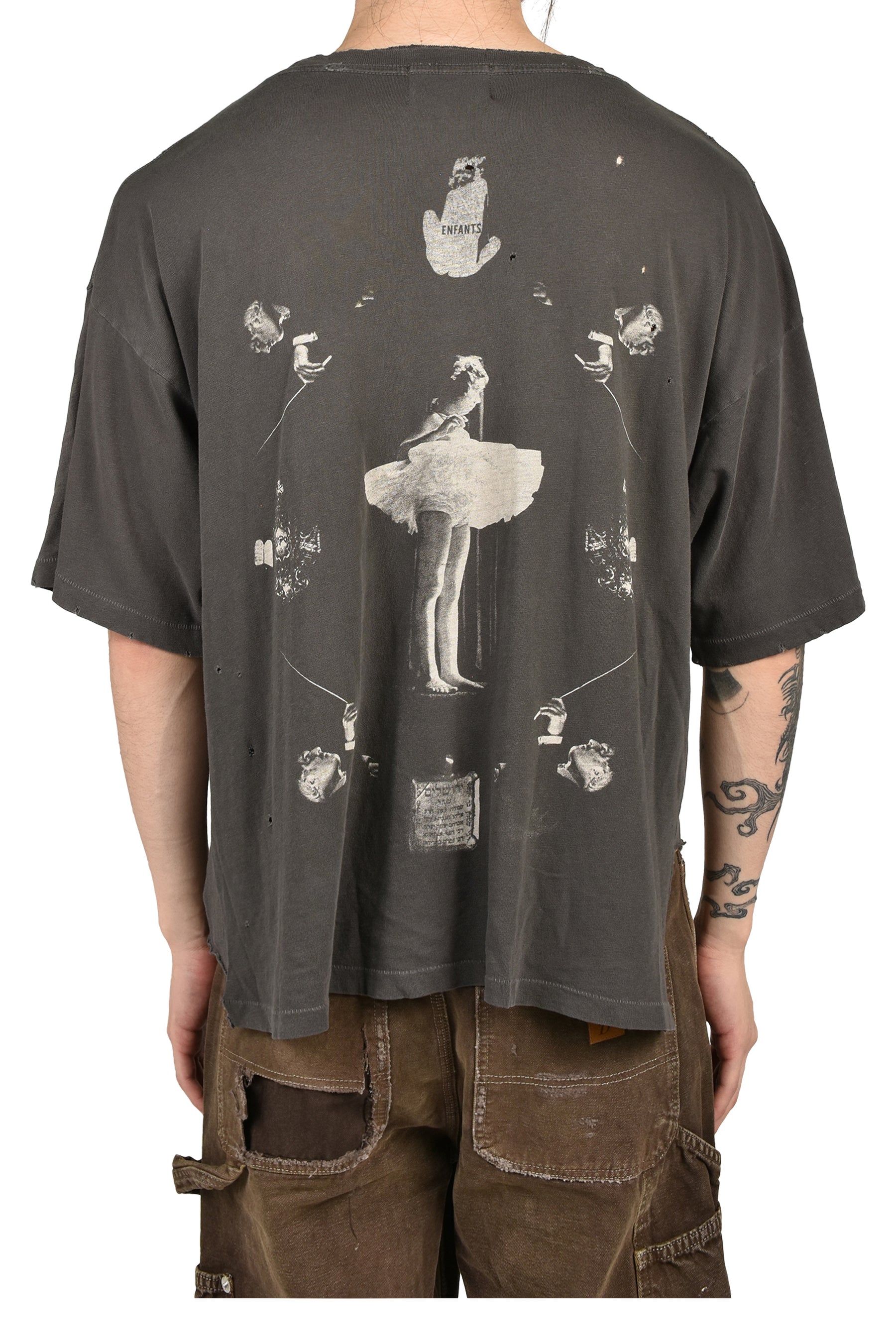 BED OF NAILS T-SHIRT / WASHED BLK