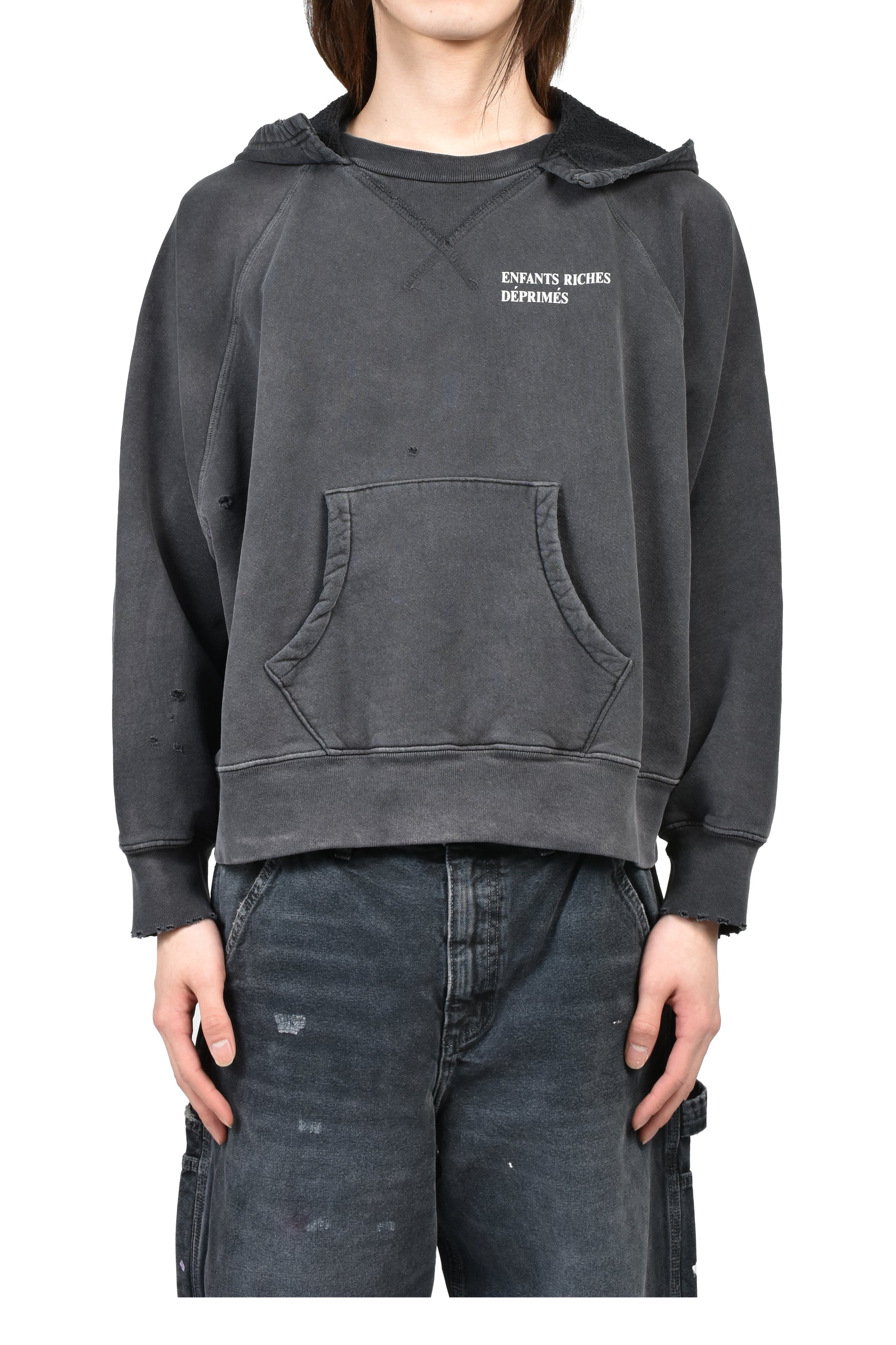 ERD LOGO RAGLAN AFTERHOOD / ANTIQUE BLK