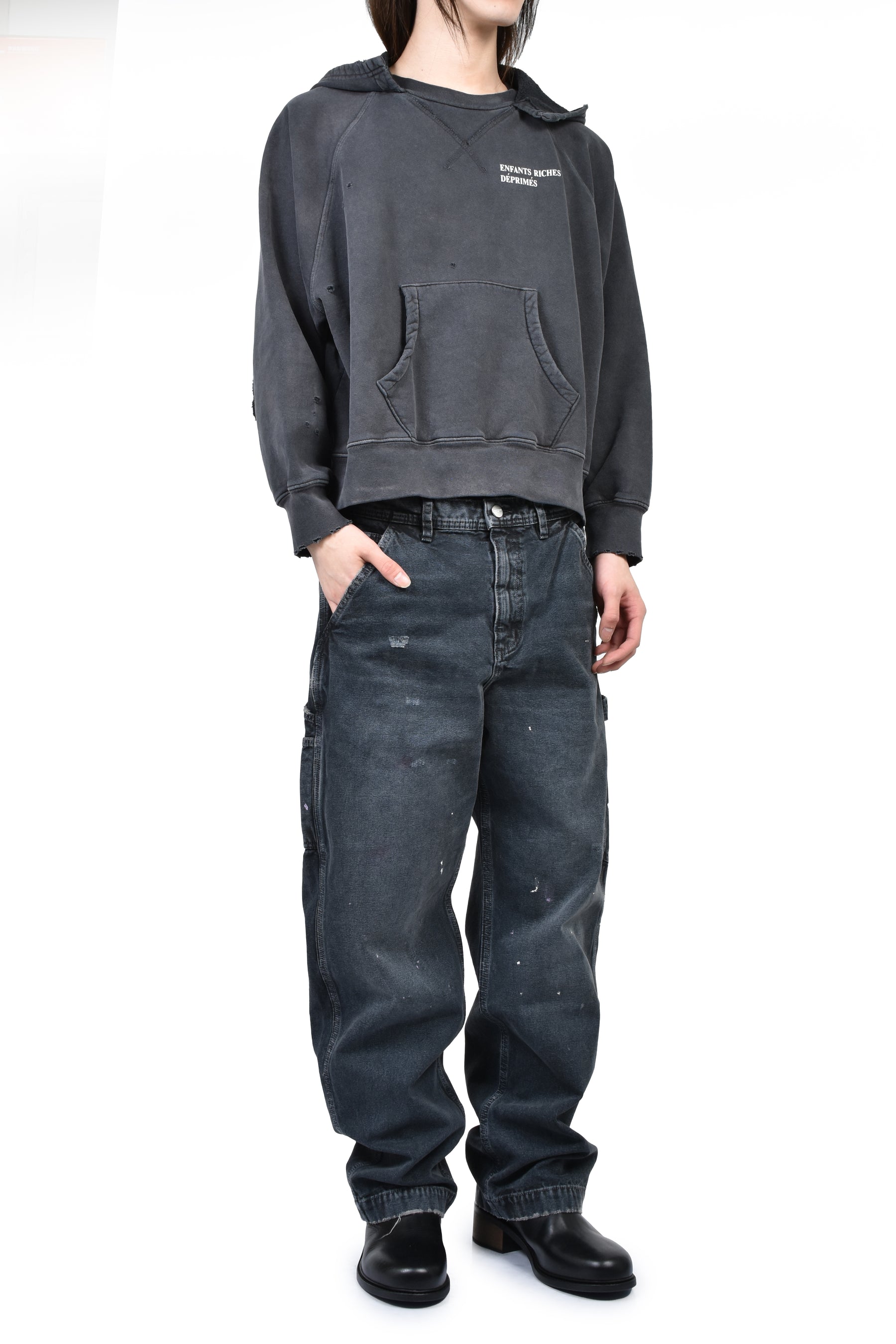 ERD LOGO RAGLAN AFTERHOOD / ANTIQUE BLK