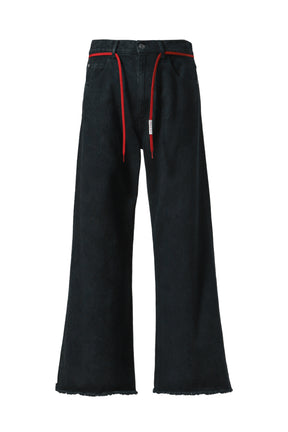 WIDE FLARED TROUSERS / BLK