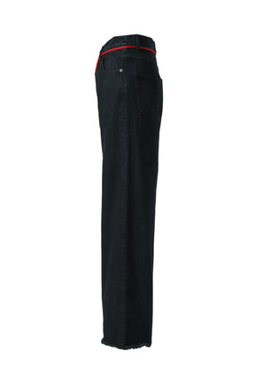 WIDE FLARED TROUSERS / BLK