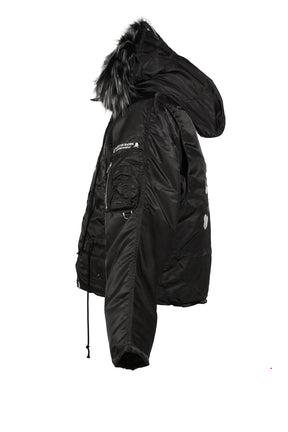 DECONSTRUCTED FUR N3B JACKET / BLK