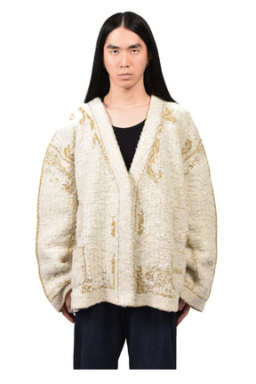 マルタンマルジェラcream Maison Margiela メゾン マルジェラ FW26 ACID KNIT CARDIGAN / ECRU