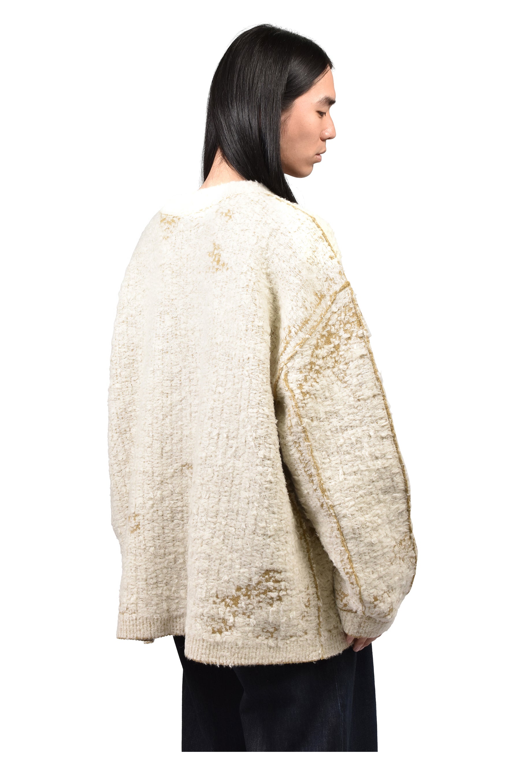 Maison Margiela メゾン マルジェラ FW26 ACID KNIT CARDIGAN / ECRU
