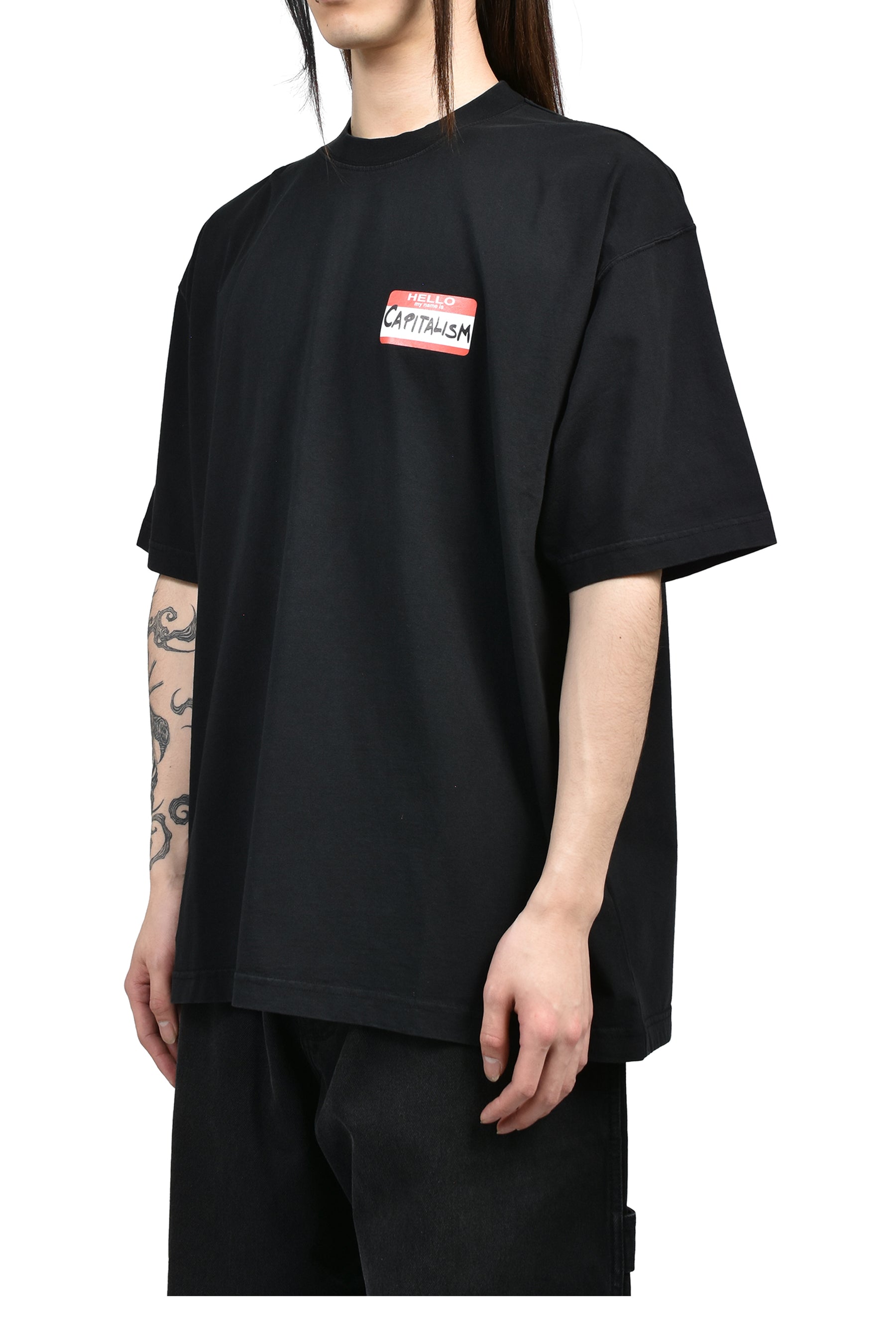 VETEMENTS STICKER T-SHIRT / BLK