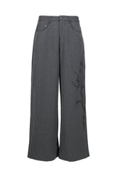 GOTHIC PINSTRIPE GOLIATH TROUSERS / GRY
