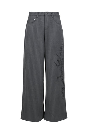 GOTHIC PINSTRIPE GOLIATH TROUSERS / GRY