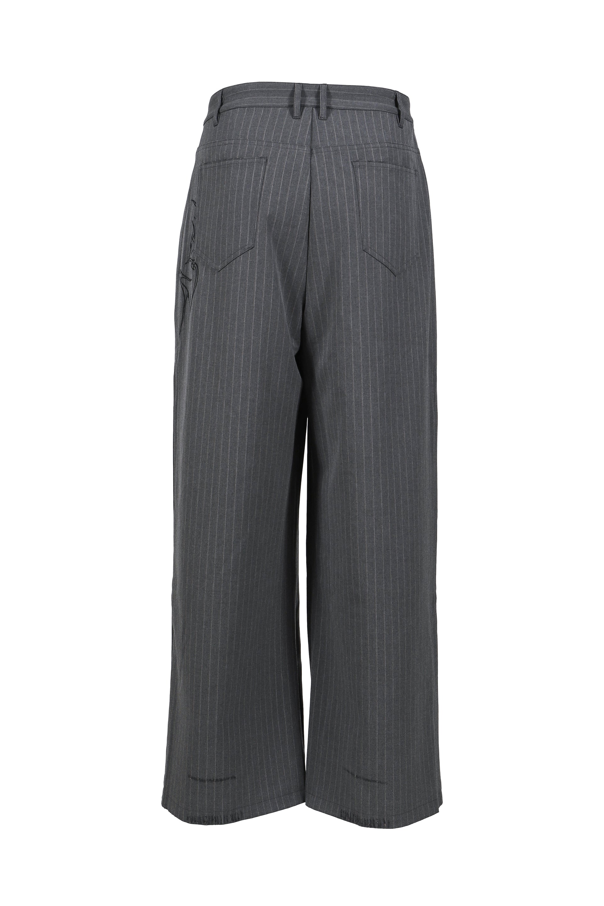 GOTHIC PINSTRIPE GOLIATH TROUSERS / GRY