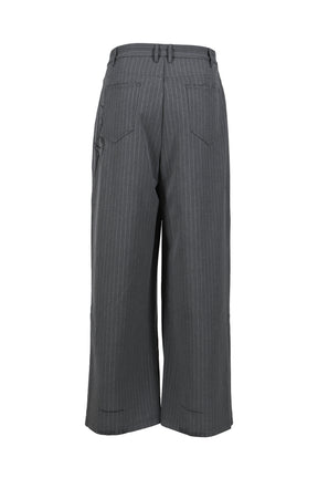 GOTHIC PINSTRIPE GOLIATH TROUSERS / GRY