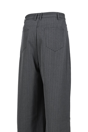 GOTHIC PINSTRIPE GOLIATH TROUSERS / GRY