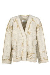 ACID KNIT CARDIGAN / ECRU MUSTARD