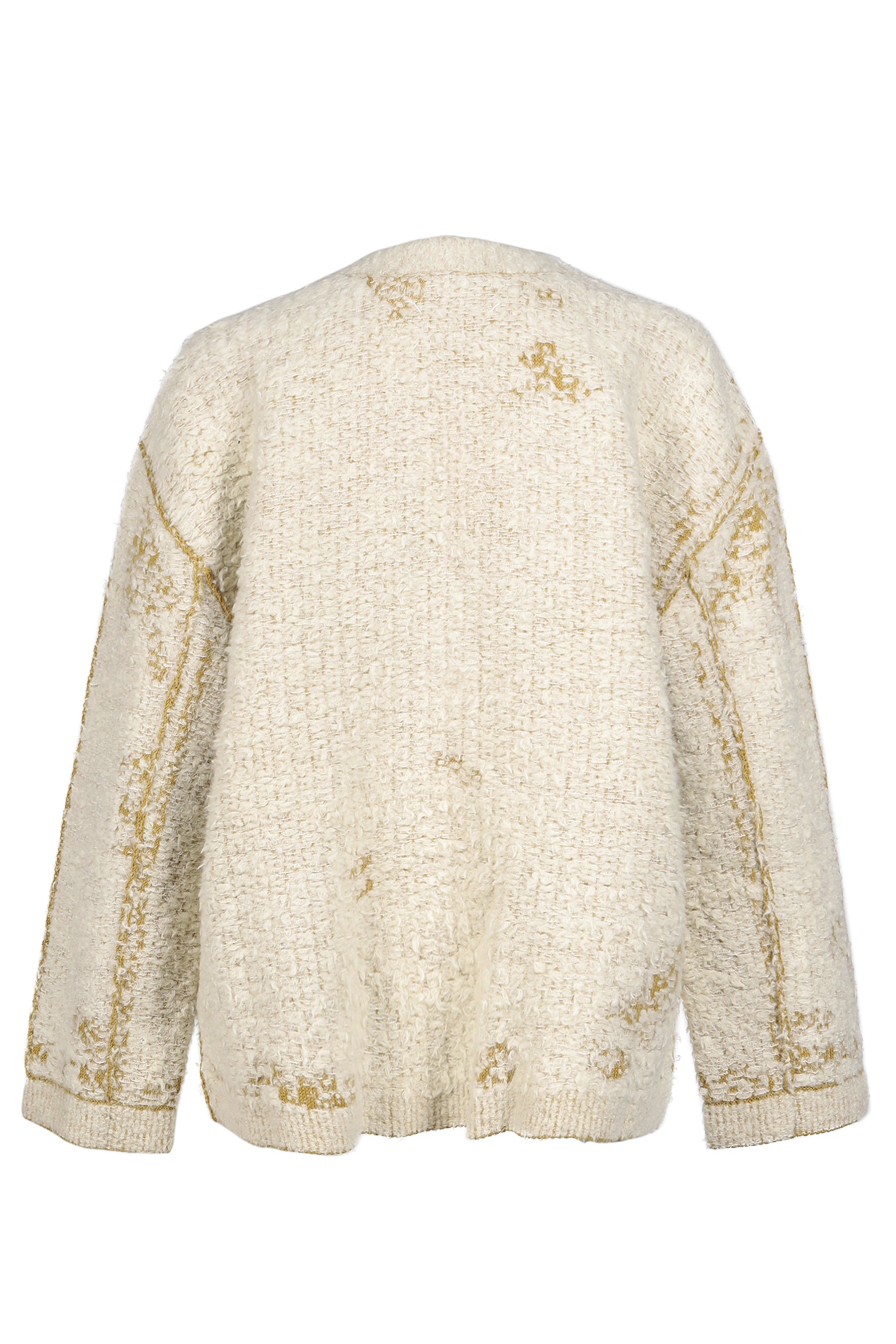 ACID KNIT CARDIGAN / ECRU MUSTARD